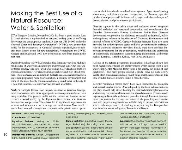 page of German-Ugandan development cooperation brochure