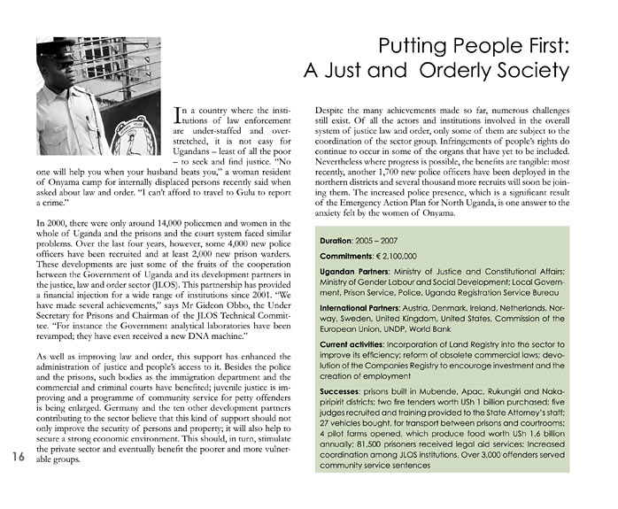 page of German-Ugandan development cooperation brochure