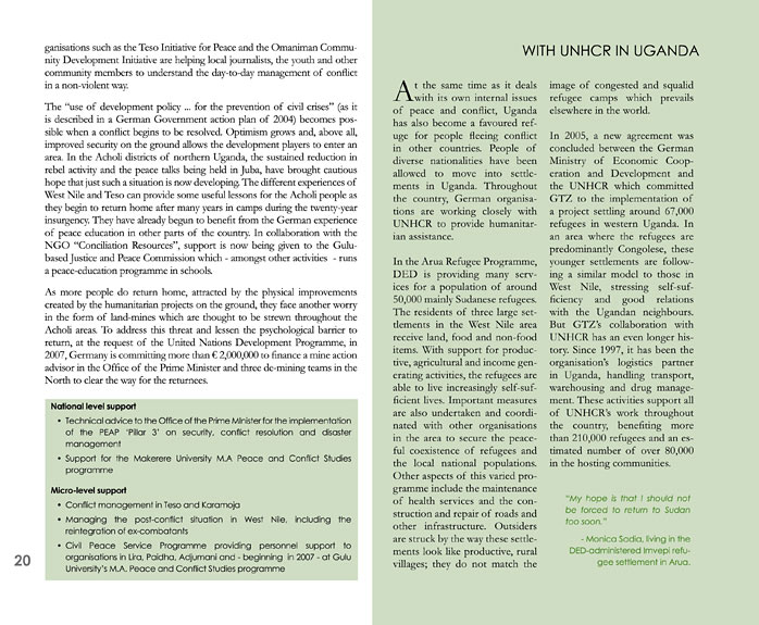 page of German-Ugandan development cooperation brochure
