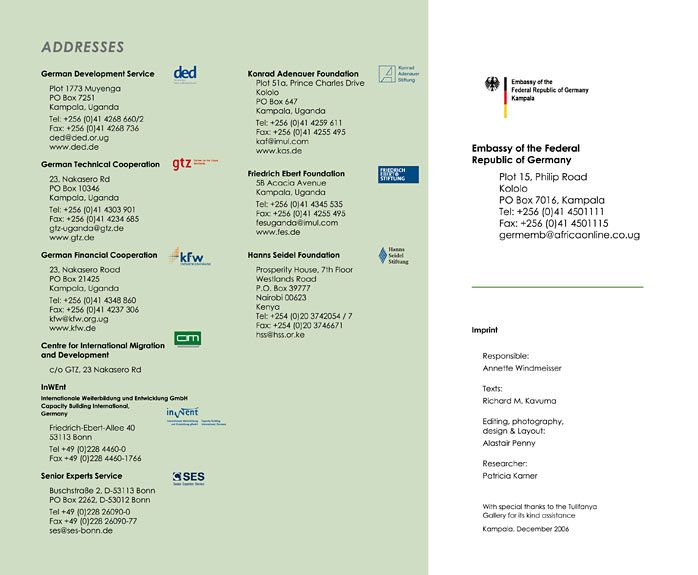 page of German-Ugandan development cooperation brochure