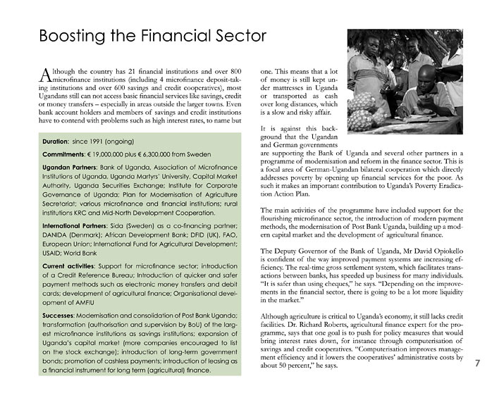 page of German-Ugandan development cooperation brochure