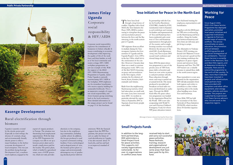 pages DED Uganda brochure