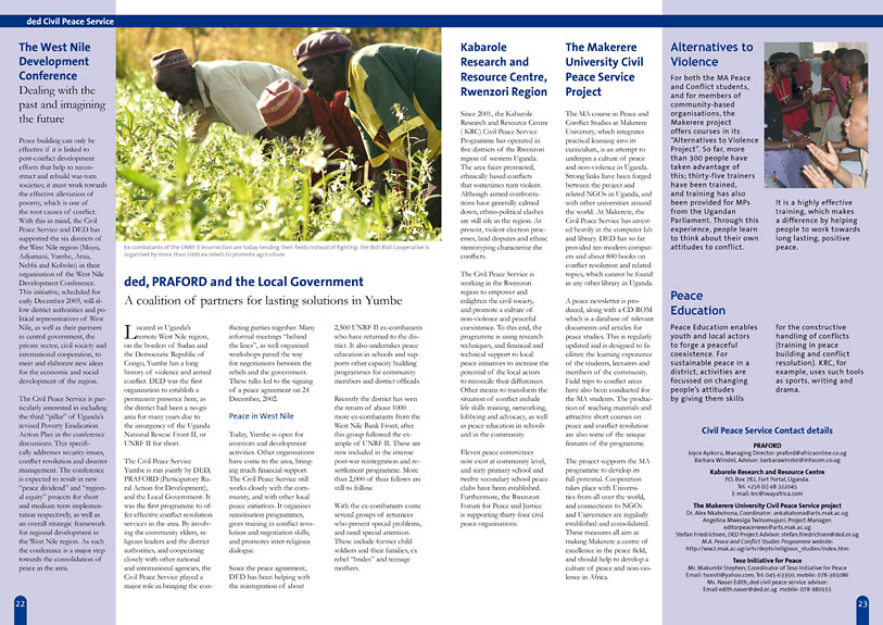 pages DED Uganda brochure