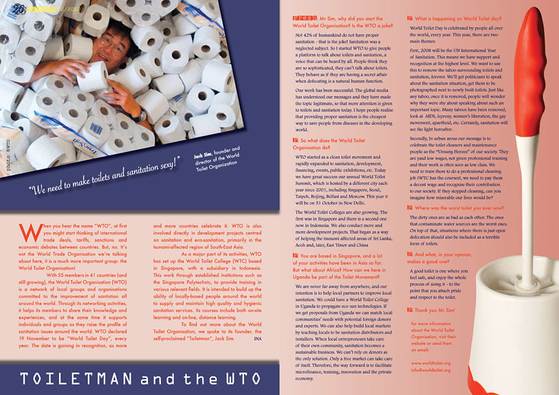 page 2 of Fresh magazine on sanitation and hygiene in Uganda