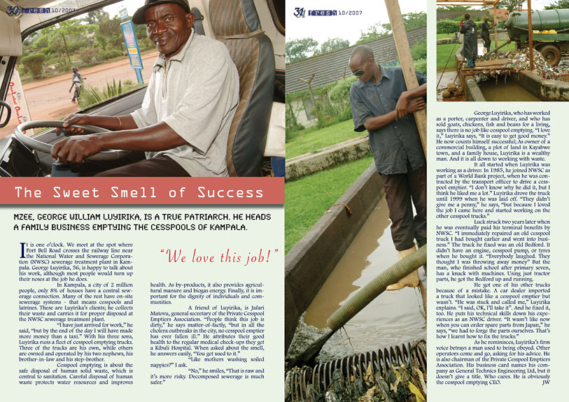 page 2 of Fresh magazine on sanitation and hygiene in Uganda