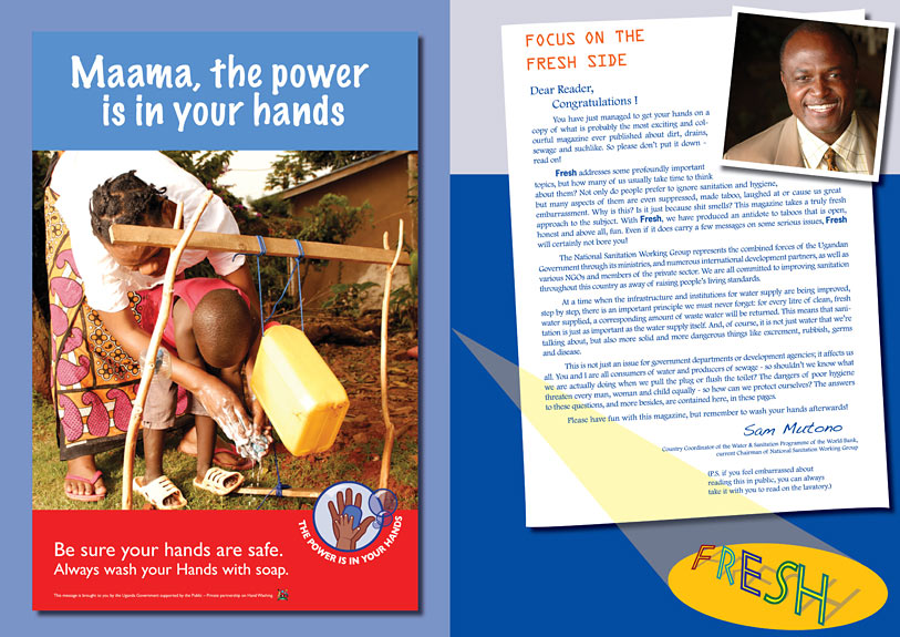 page 2 of Fresh magazine on sanitation and hygiene in Uganda