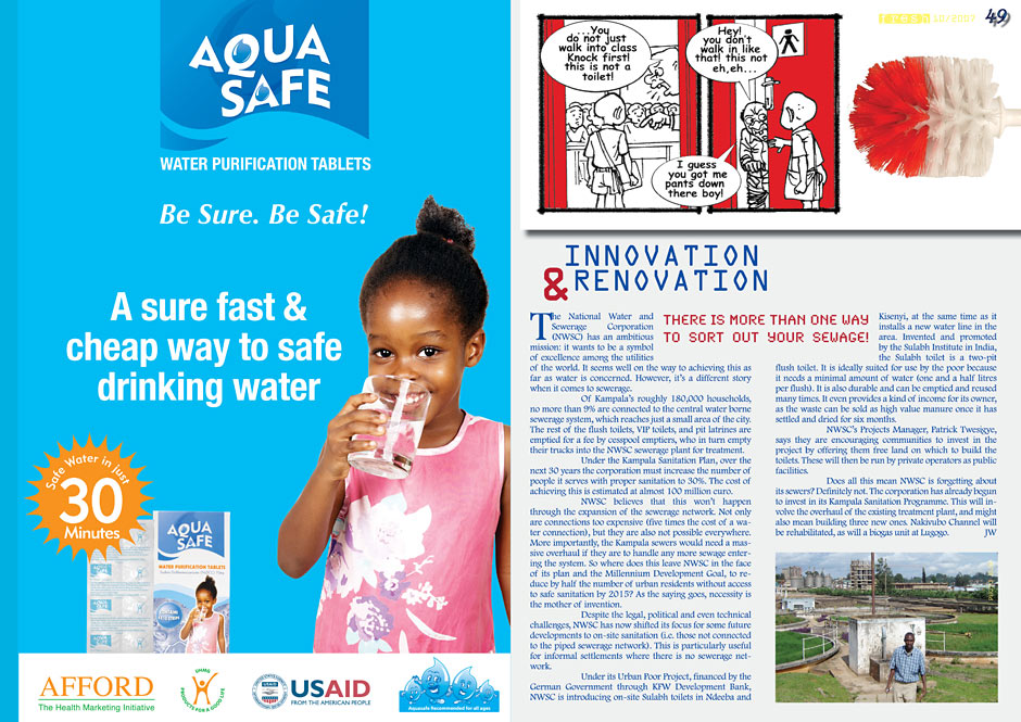 page 2 of Fresh magazine on sanitation and hygiene in Uganda