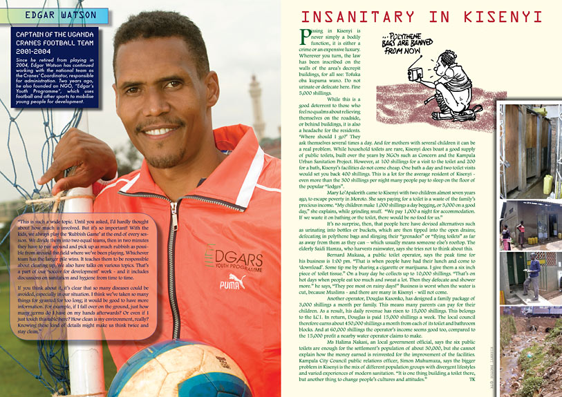 page 2 of Fresh magazine on sanitation and hygiene in Uganda