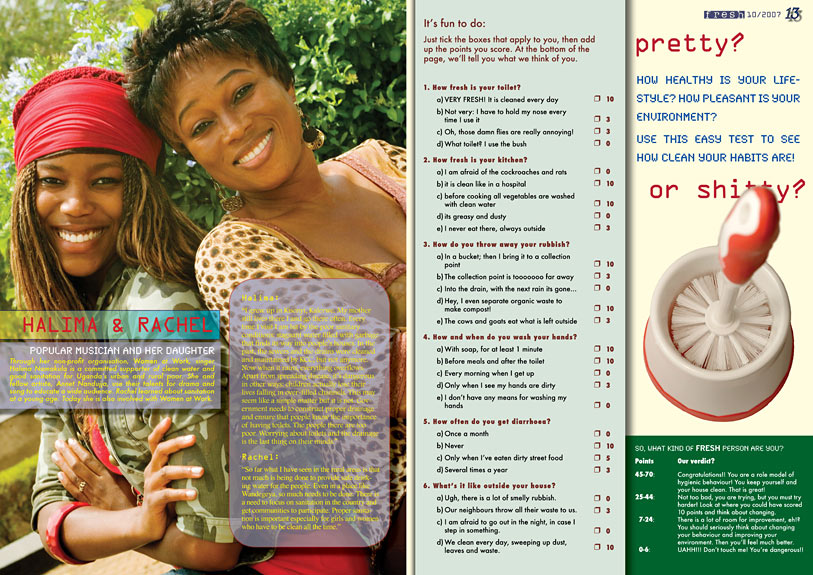 page 2 of Fresh magazine on sanitation and hygiene in Uganda