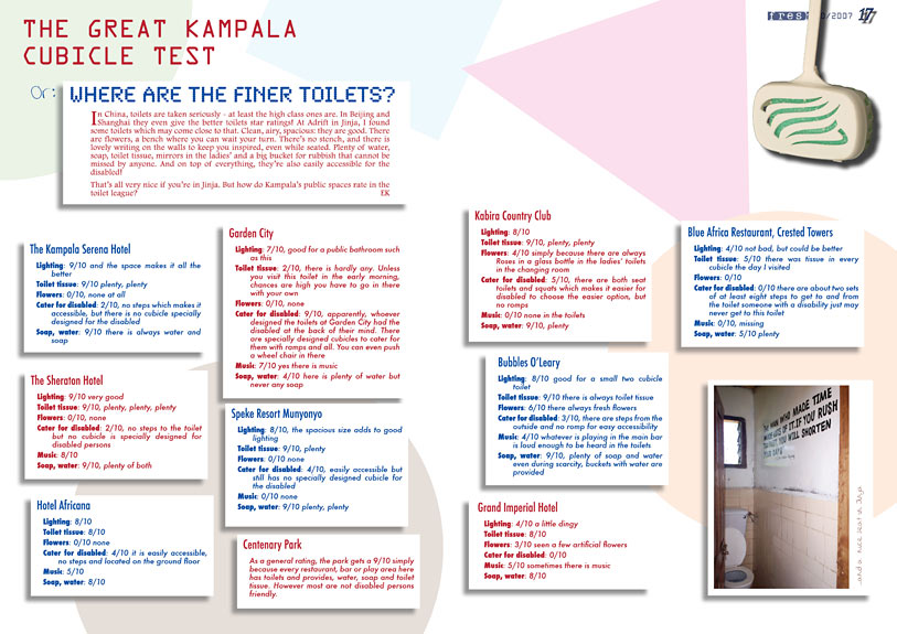 page 2 of Fresh magazine on sanitation and hygiene in Uganda