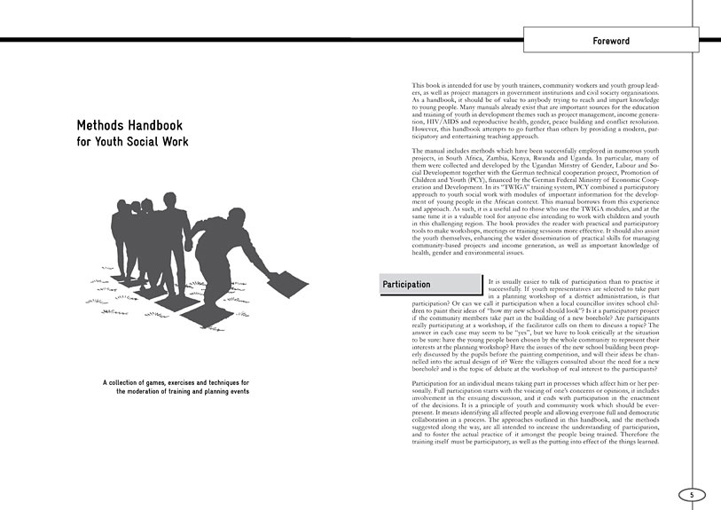 pages of youth social work methods handbook