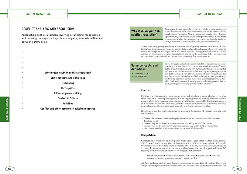 pages of youth social work methods handbook